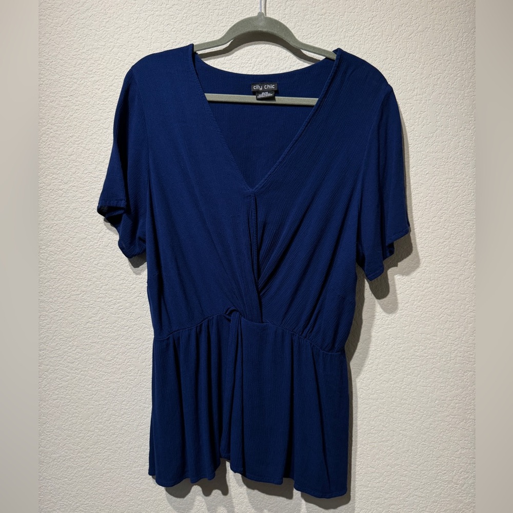 City Chic Surplice Crinkle Top